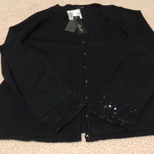 NWT Willi Smith Cardigan with touch of Beads on Sleeves  XL